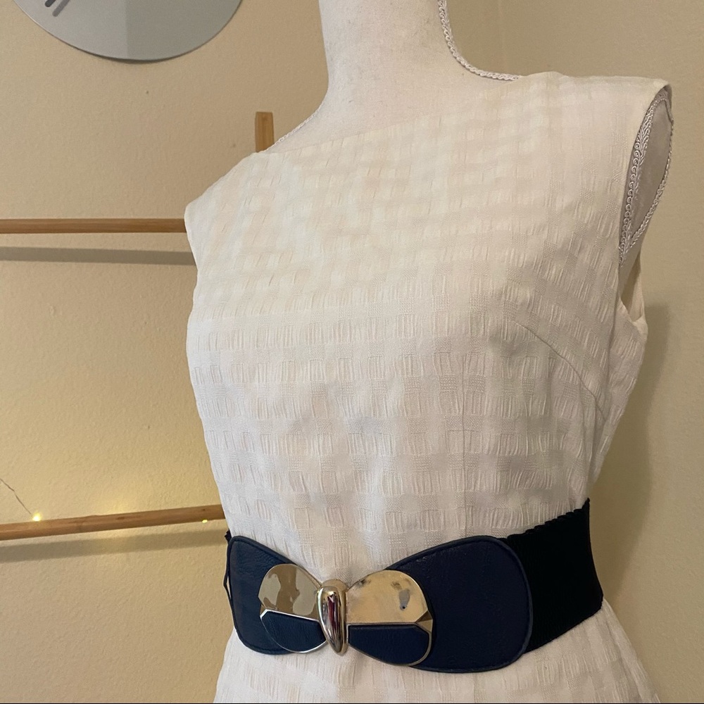 White formal grid dress - Picture 3 of 4